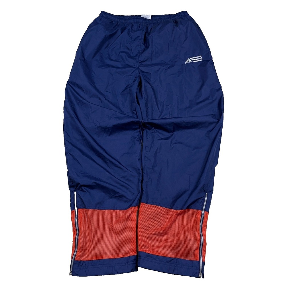 Vintage Y2K Adidas Pants Men XL Blue Orange Windbreaker Joggers Track Baggy